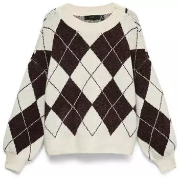Vero Moda VMHalo Pullover (10346648) birch/pattern windsor wine/argyle artwork