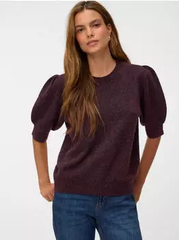 Vero Moda VMDOFFY 2/4 O-Neck Pullover Regular Fit (10278313) windsor wine