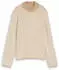 Tom Tailor Knit Plaited Rib Crewneck Sweater beige white structure