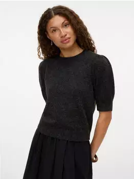 Vero Moda VMDOFFY 2/4 O-Neck Pullover Regular Fit (60012701) chocolate torte detail:schwarz melange