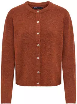 Only ONLSIMONI O-Neck Cardigan Relaxed Fit Melange (15368980) rostrot
