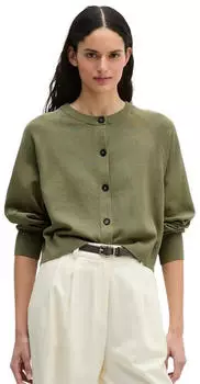 Marc O'Polo Cardigan aus reinem Baumwollgarn (42088008) pure sage