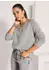 Madeleine Kaschmirpullover mit V-Ausschnitt, Raglanärmeln, Strickmuster & Pailletten (60591003400340) silbergrau/melange/silberfarben