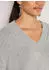 Madeleine Kaschmirpullover mit V-Ausschnitt, Raglanärmeln, Strickmuster & Pailletten (60591003400340) silbergrau/melange/silberfarben
