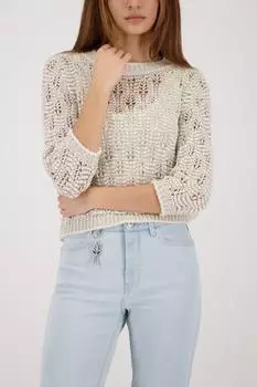 Monari Strickpullover Ajour Regular Fit champagne beige