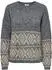 Jacqueline de Yong DINA L/S ON FAROE ISLAND PULLOVE KNT Strickpullover (28673926) dark grey melange detail:w. oatmeal faroe jacq.