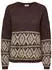 Jacqueline de Yong DINA L/S ON FAROE ISLAND PULLOVE KNT Strickpullover (16312507) coffee bean detail:w. oatmeal faroe jacq.