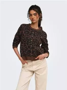Only ONLALIVIA O-Neck Button Cardigan Regular Fit (57994430) rostbraun/schwarz