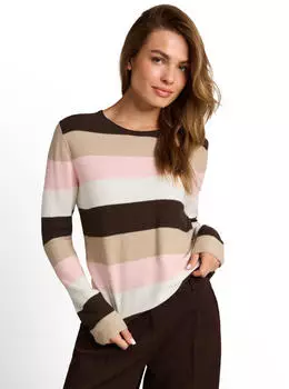 Tom Tailor Gestreifter Strickpullover (1042952) braun
