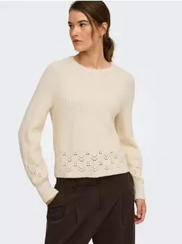 Only ONLPRINCESS LS O-NECK DETAIL KNT Strickpullover Regular Fit whitecap gray
