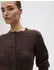 Opus Disille Knit Cardigan with 3/4 Sleeve affogato