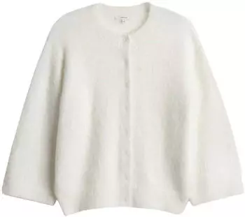 Opus Disille Knit Cardigan with 3/4 Sleeve creme