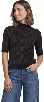 Street One Kurzarm Jacquard Pullover mit Turtle Neck (A30396920001)