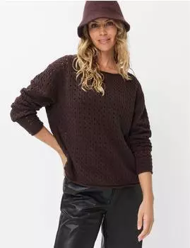 BRAX Damen Strickpullover Style LESLEY brunette dunkelbraun Gr. (906033_90119100_55)