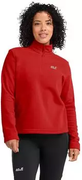 Jack Wolfskin Taunus 100 Hz Women Warmer Fleecepullover Midlayer Half-Zip Damen red (A65801_J0191)