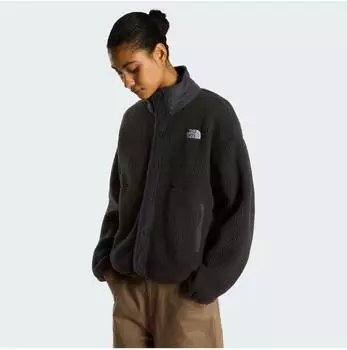 The North Face Cragmont Fleece mit Druckkn&ouml;pfen in Schwarz und Grau (NF0A8J40W9O1)