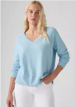Levi's superweicher Pullover mit V-Ausschnitt in Blau S (0046F-0013)