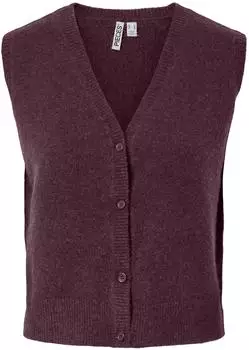 Pieces PCAVA / PCSALLY Regular Fit Strickweste mit V-Ausschnitt (17168220) weinrot