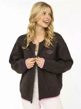 Zwillingsherz Uni Strickjacke mit V-Ausschnitt (11131552) braun