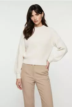 HUGO Slogerya_B Strickpullover Relaxed Fit (96543602) open wei&szlig; 110