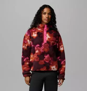 Columbia Helvetia II Cropped Printed Sherpa Fleece Damen (2098501) red oxide/dyeflower