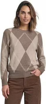 Street One Langarm Pullover mit Argyle-Muster (A30397037871) sanded amber mel