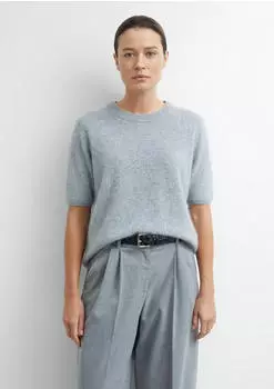 Comma Strickpullover aus geb&uuml;rsteter Wolle mit Rundhalsausschnitt (2185041) grau
