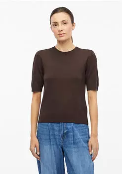 s.Oliver Strickpullover Regular Fit Feinstrick Rundhalsausschnitt Kurzarm (2181329) braun