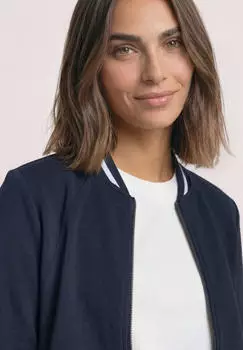 Street One Langarm Jacke im Silk-Look mit Zipper (A325673) blue