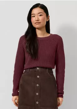 s.Oliver Pullover mit Rippstruktur und Rollkanten rot 2182066.39W0.