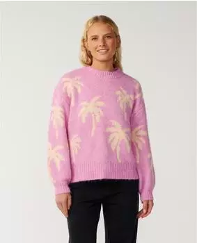 Rip Curl Retro Swell Palm Jacquard Crew Strickpullover (773156) lilac