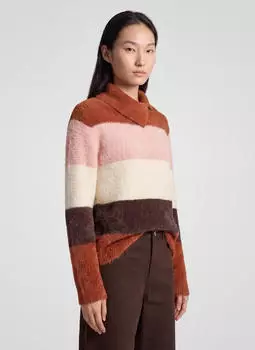 Rabe Strickpullover im Colorblocking-Style (57-124612) mokka
