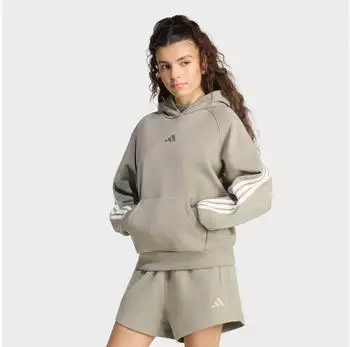 Adidas Adidas Kit 3-Streifen Hoodie Kapuzensweatshirt Regular Fit (30063941) silver pebble/off white