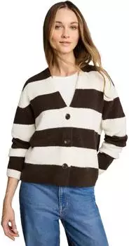 Tom Tailor Strickjacke mit aufgesetzten Taschen (1053483) big brown white stripe