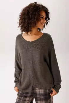 Aniston Strickpullover in trendiger Farbpalette mit lockerer Passform (86019756) grau/braun