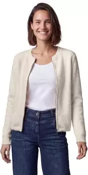 Cecil Strickjacke mit Tunnelzug am Saum (B254247) oat milk beige melange
