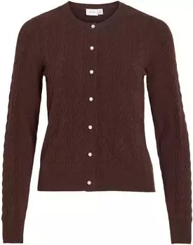 Vila VIKERRY CABLE L/S KNIT CARDIGAN-NOOS Strickjacke Regular Fit (31531652) coffee bean