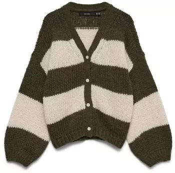 Vero Moda Vmmaybe Ls Open Cardigan Noos (10273101) oliv/naturwei&szlig;