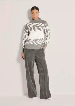 Madeleine Jacquard-Longpullover Regular Fit (50414568) steingrau/melange/wollwei&szlig;
