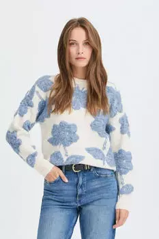 B.Young BYMANDA Strickpullover (55453230) blue mel. flower