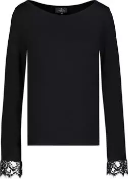 Monari Pullover mit Schmucksteinen schwarz