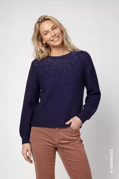 Monari Pullover mit Schmucksteinen (810314) dark blue