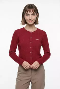 Vero Moda VMGOLD CABLE LS O-NECK CARDIGAN Strickjacke Regular Fit (14809061) biking red