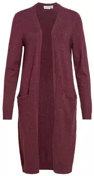 Vila VIRIL LONG L/S KNIT CARDIGAN - NOOS Longstrickjacke meliert Regular Fit (142843481) port royale/dark melange