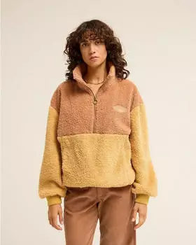 Billabong Time Off Strickfleece-Pullover mit Rei&szlig;verschlusskragen (97849343) curry