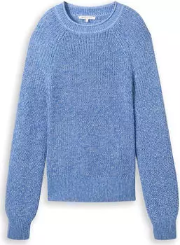 Tom Tailor Strickpullover mit leichten Ballon&auml;rmeln Strickpullover sicilian blue melange (Damen) (1043309-20876)