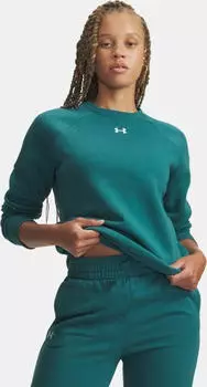 Under Armour Rival Fleece Sweatshirt rack green/white (Damen) (1379508-338)