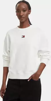 Tommy Hilfiger Boxy Fit mit Badge Sweatshirt weiß (Damen) (DW0DW17325YBR)