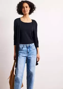 Street One Langarm Jack in offener Passform Strickjacke shadowed navy (Damen) (A32511017502)