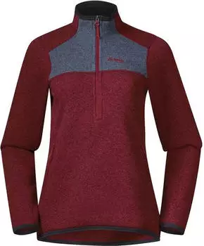 Bergans Kamphaug Knitted Half Zip Pullover chianti red/dark olive green (Damen) (1091-25293)
